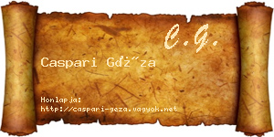 Caspari Géza névjegykártya